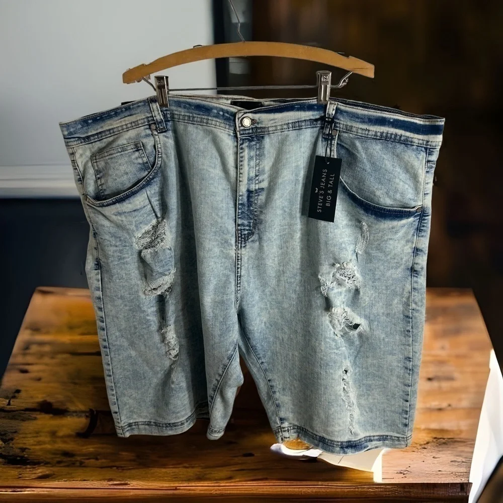 Steve’s Jeans Distressed Shorts NWT Sz 48 Men’s Blue